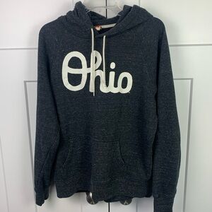 Script Ohio Hoodie MEDIUM Homage Charcoal Gray Fan Buckeye Sweatshirt Unisex